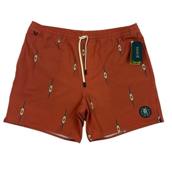 Huckberry Roark Layover 2.0 Boardshorts Men’s XL Burnt Orange Hemp Stretch Swim - Picture 1 of 13